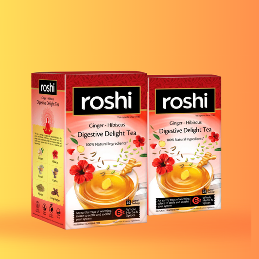 Roshi Digestive Delight Combo | 50 teabags | For Healthy Digestion & Acidity Relief